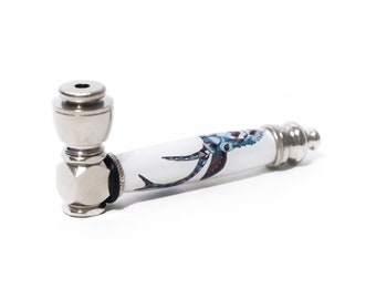 Abstract Deer Photo Handcrafted Pipe | Aluminum Compact Travel Smoking Pipe | Recreational Pipe