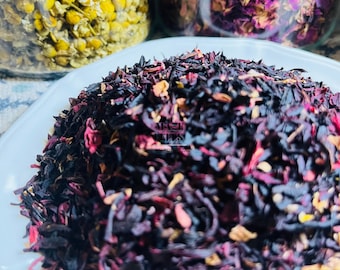 Organic Hibiscus Tea | Loose Leaf Dried Flowers, Tart & Tangy