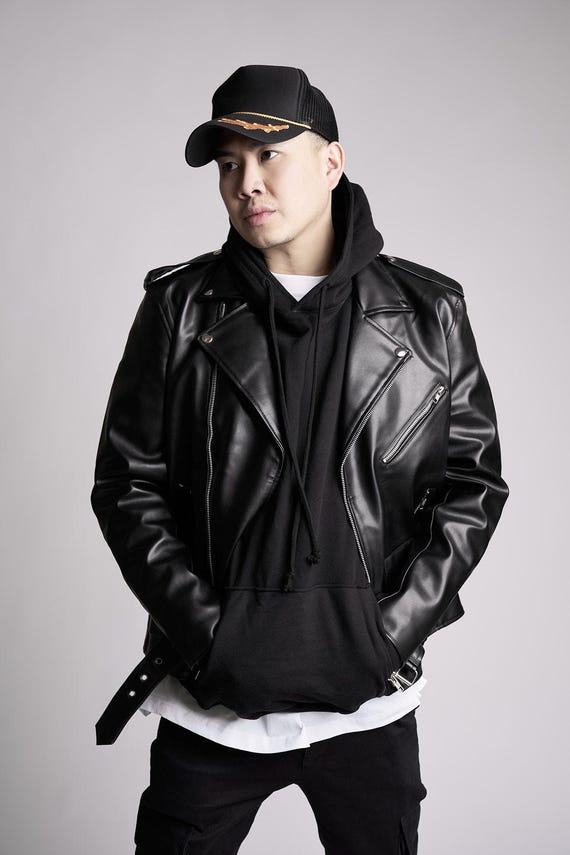 Steel N Leather -  Men's Black Motorcycle Style Faux Leather Jacket