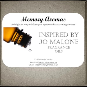 Jo Malone Inspired Fragrance Oil Set, Candles, Bath Bombs, Diffusers 5 x 10g