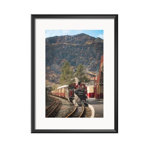 DLG at a sunny Blaenau | Ffestiniog Railway, Welsh Railways, Narrow Gauge Railways, Railway Art, Home Decor, Photography, Prints, Steam Loco
