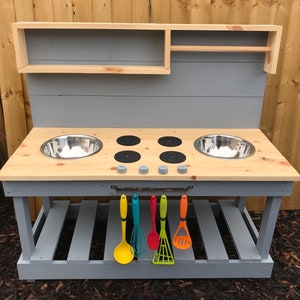 Double bowl outdoor mud kitchen