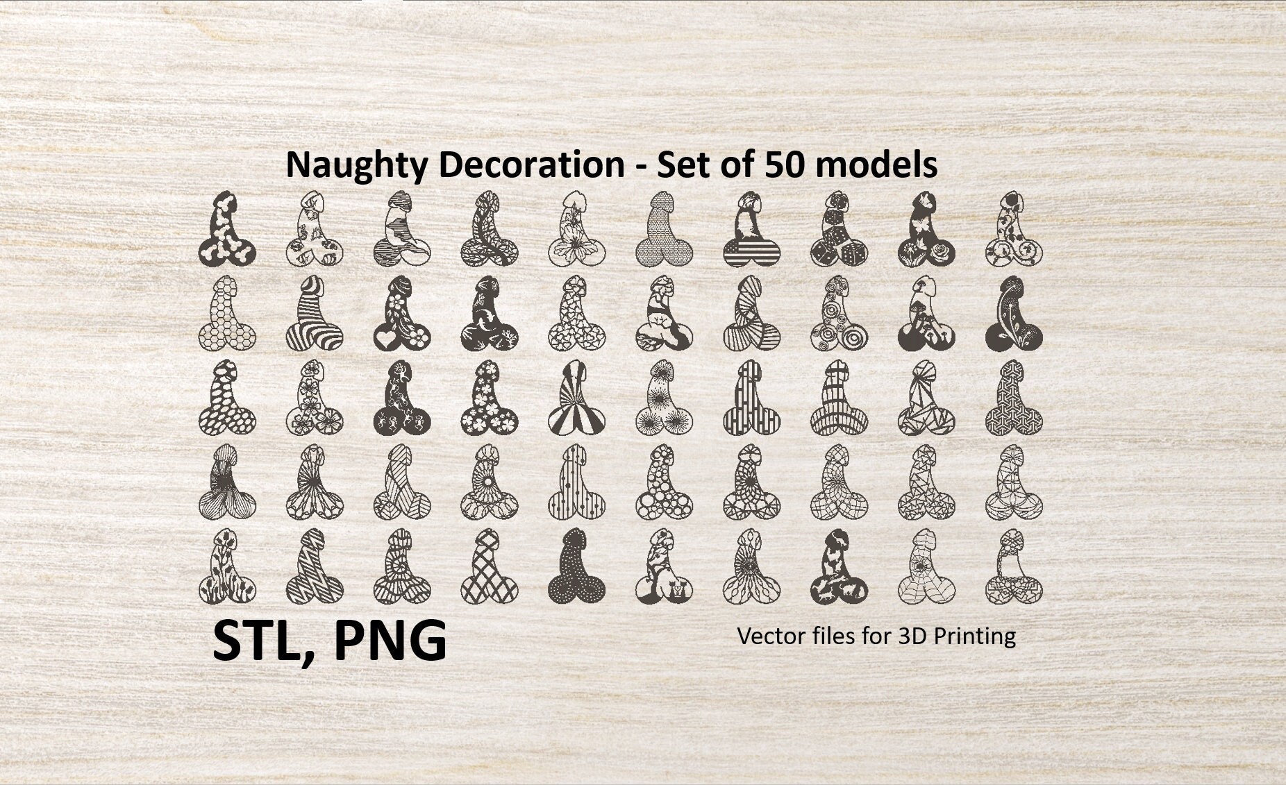 STL Naughty Decoration 50 Models Files for 3D Printing - Etsy