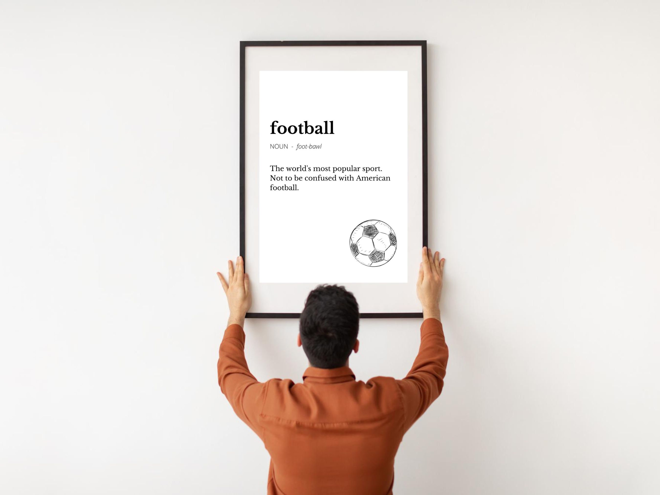 Football Definition Print Printable Wall Art Instant Download