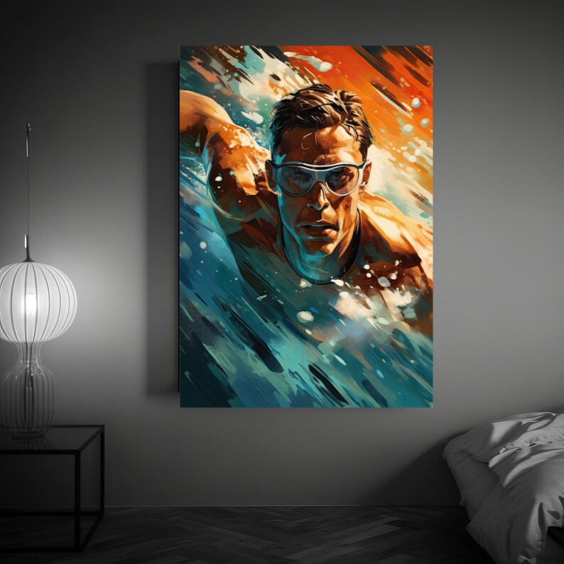 Swimmer Wall Art, , Swimmer Art,swimming Wall Decor Teen Room Decor