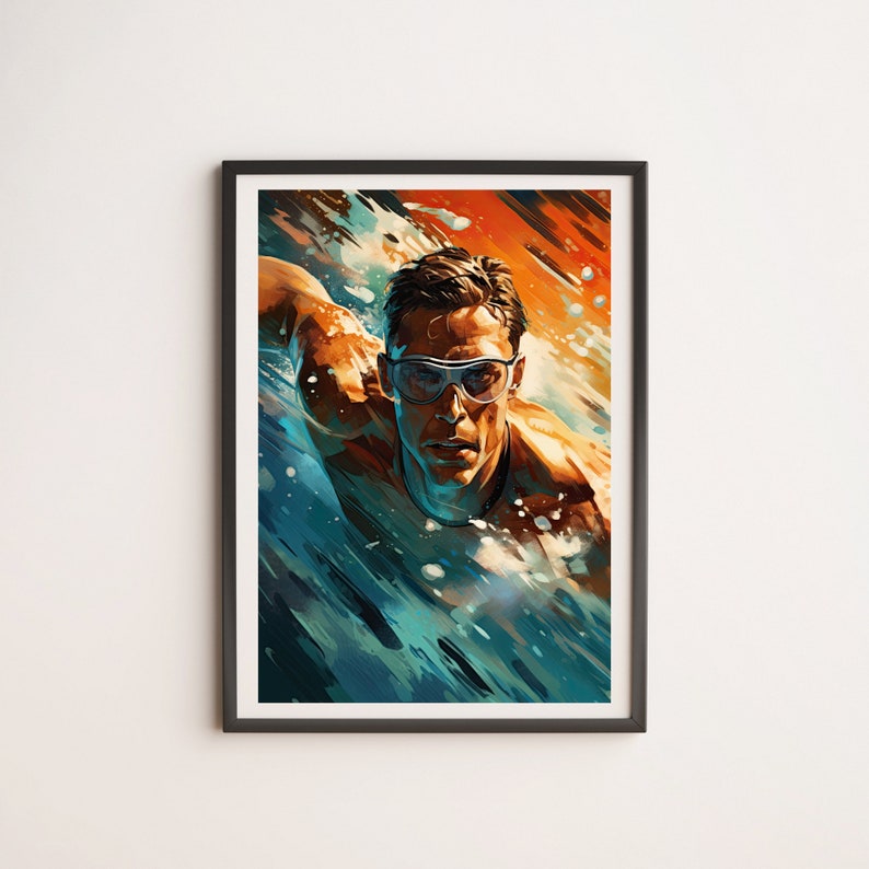 Swimmer Wall Art, , Swimmer Art,swimming Wall Decor Teen Room Decor