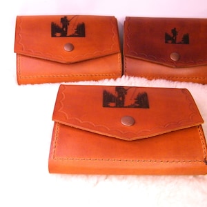 Cartera de pesca con mosca de tubo de cuero hecha a mano, moscas de salmón, moscas de trucha, moscas de pesca