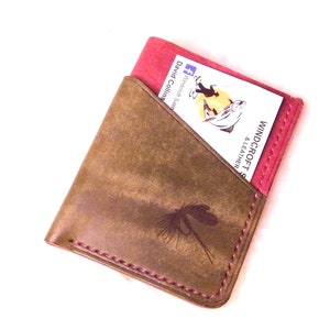 Leather card holder, Cash, Notes, Money, fishing fly