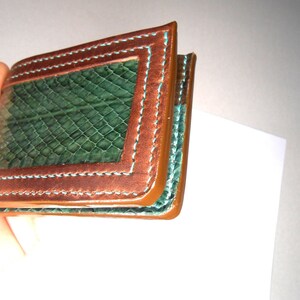 Cartera de piel de serpiente auténtica,