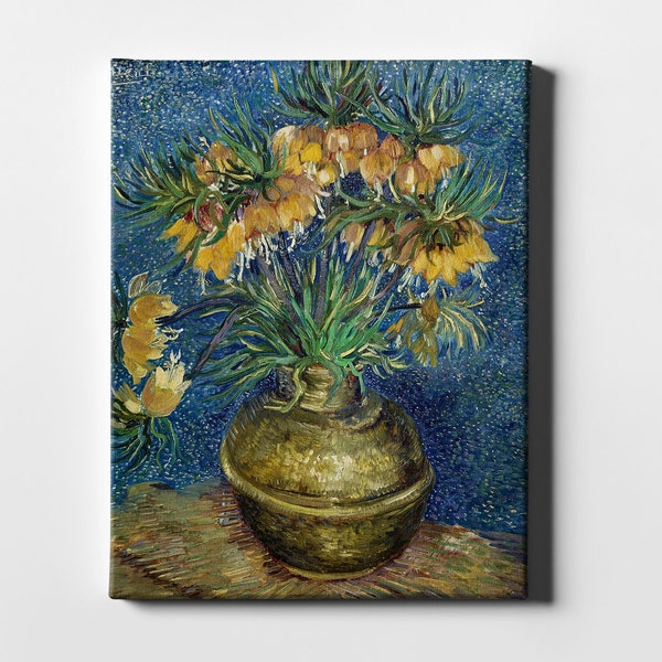 Vincent Van Gogh || Imperial Fritillaries in a Copper Vase || High Quality Canvas Print ||| Modern Art Painting