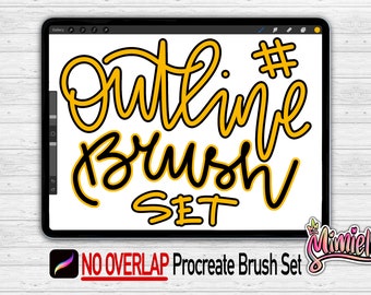 Procreate Outline Brushes, 16 Doodle Liner No Overlap Brushes, Lettering Brushes, Procreate Coloring Outline-Inline Brush,Outliner Brush Set