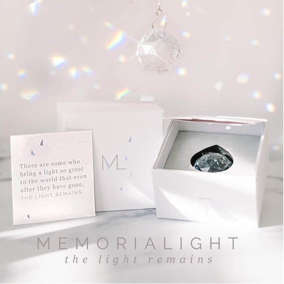 Memorialight "The Light Remains" Modern Sympathy Gift Crystal Rainbow Remembrance Memorial | Loss of mother father child miscarriage grief