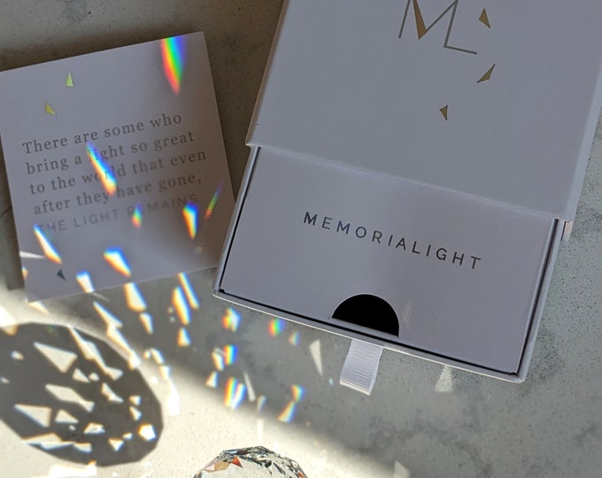 Memorialight Sympathy Gift Crystal Rainbow Suncatcher Best Grief gift for Remembrance   father child memorial spouse loss mother funeral pet