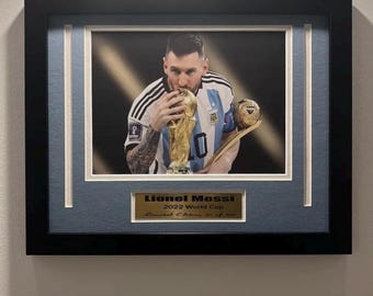Lionel Messi Argentina 2022 World Cup 8x10 photo framed