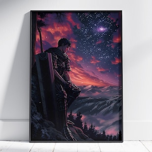 Stampa di poster anime unica - Arte di serie TV, decorazione da parete moderna, regalo manga per lui, regalo per lei, design esclusivo, arte anime per la stanza