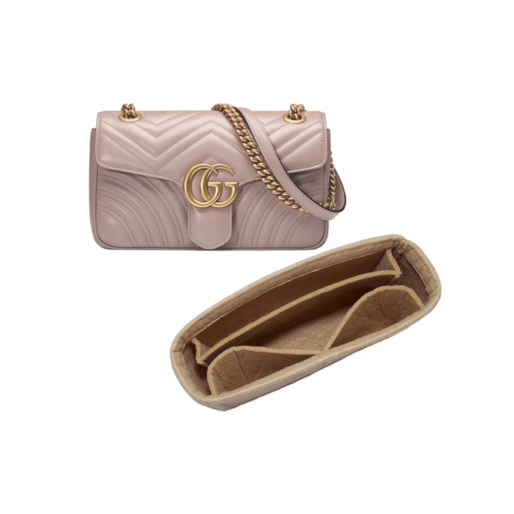 Purse Insert For Gucci Marmont Small Matelassé Shoulder Bag (Style ‎447632)