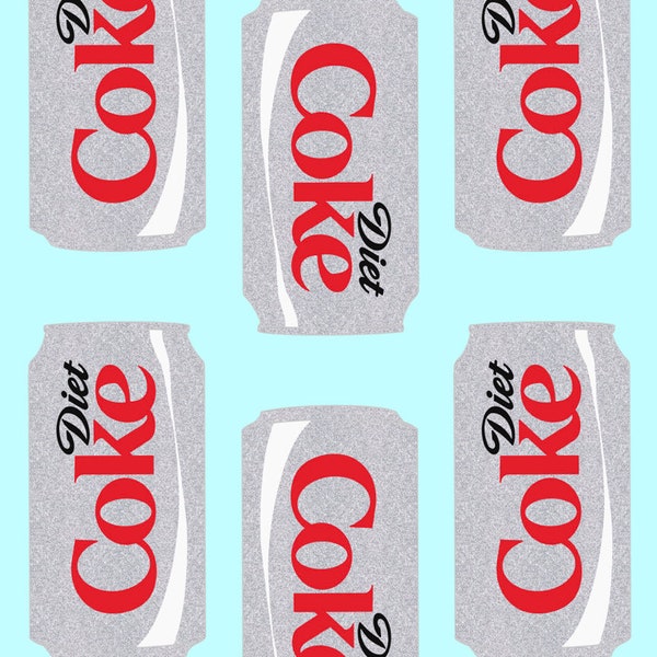 Diet Coke Silver Glitter Soda Pop Digital Print / Printable Poster