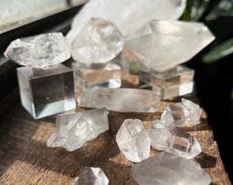 Lot of 11 Natural Double Terminated Quartz Crystals – Hand Dug Arkansas Points with COA
