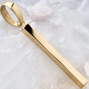 18k gold bar pendant