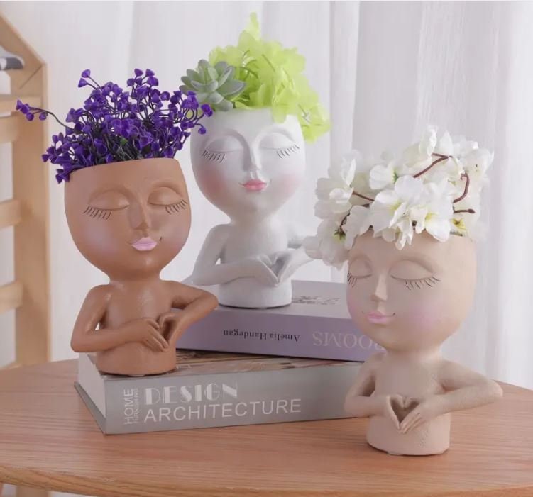 Unique Planter With Woman Face Planter Pot and Vase Ideal for Etsy