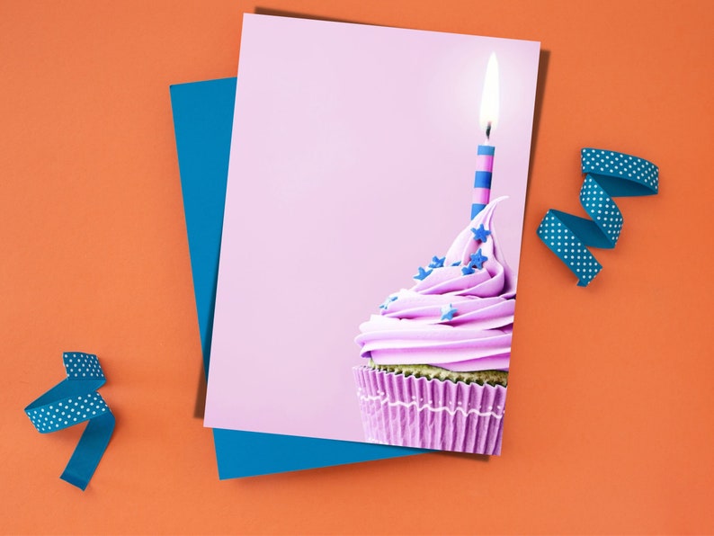 Printable Blank Birthday Card 5x7 Blank Greeting Cards Etsy