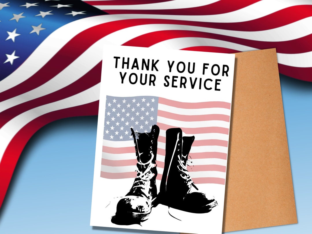 Thank You for Your Service Card, Veterans Day Card Printable, Soldier