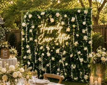 White Rose & Greenery Flower Wall Backdrop | 8x8ft 5D Roll-Up Floral Curtain for Wedding,Photo Booth