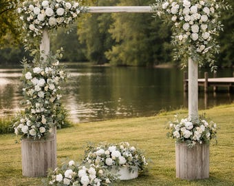 Nuptio 10 Pezzi Centrotavola Matrimonio Vaso 80cm Altezza Fiori Acrilici Vaso Terra Colonna Composizione Floreale Supporto Geometrico Rettangolare Espositore per Matrimoni Decorazione Festa