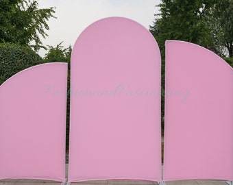 VENTA FINAL - 3 cubiertas de fondo de arco Chiara, juego de cubiertas de arco para bodas, tela de soporte arqueado para ceremonias y eventos