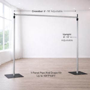 Adjustable Pipe and Drape Backdrop Stand Kit 10x10 / 10x20 FT | Wedding Backdrop Frame | Heavy Duty Aluminum Event Curtain Stand