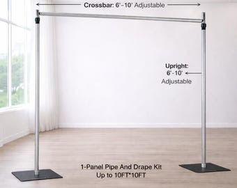 Kit de soporte para telón de fondo ajustable de 10 x 10 / 10 x 20 pies / Marco para telón de fondo de boda / Soporte de cortina para eventos de aluminio resistente