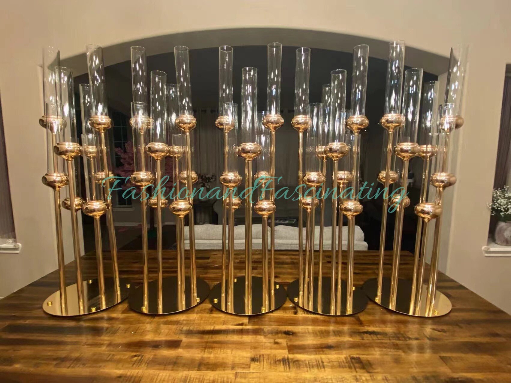 Tall gold on sale candlestick holders