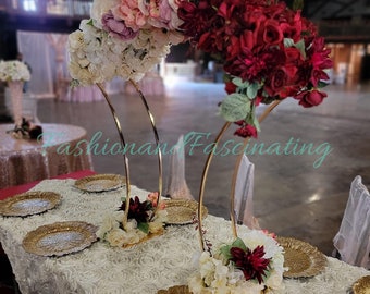 2 Pack | 37″ Tall Wedding Flower Arch,Flower Stand,Centerpieces Arch,Wedding centerpieces