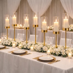 15 PCs 18” 20” 22” Tall Cluster Candle Holders – Gold Candelabra Wedding Table Centerpieces
