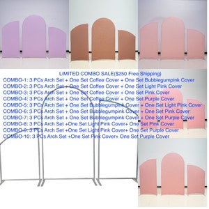 Big Sale!! 3 PCs Chiara Arched Backdrop Stands Wedding arch, Wedding Backdrop Stand ,Chiara Covers