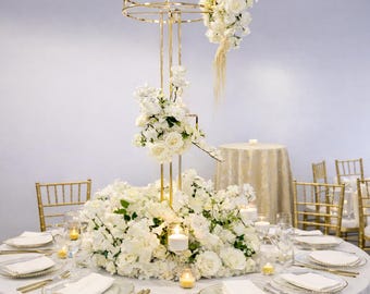 Set di 2 vasi da tavolo in metallo per matrimonio e tromba, centrotavola per matrimoni e eventi, decorazione soggiorno, decorazione per feste
