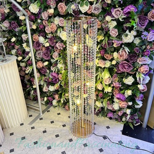 2 Pack | 48” Tall Acrylic Crystal Pillar Aisle Road Lead With Led Light ...