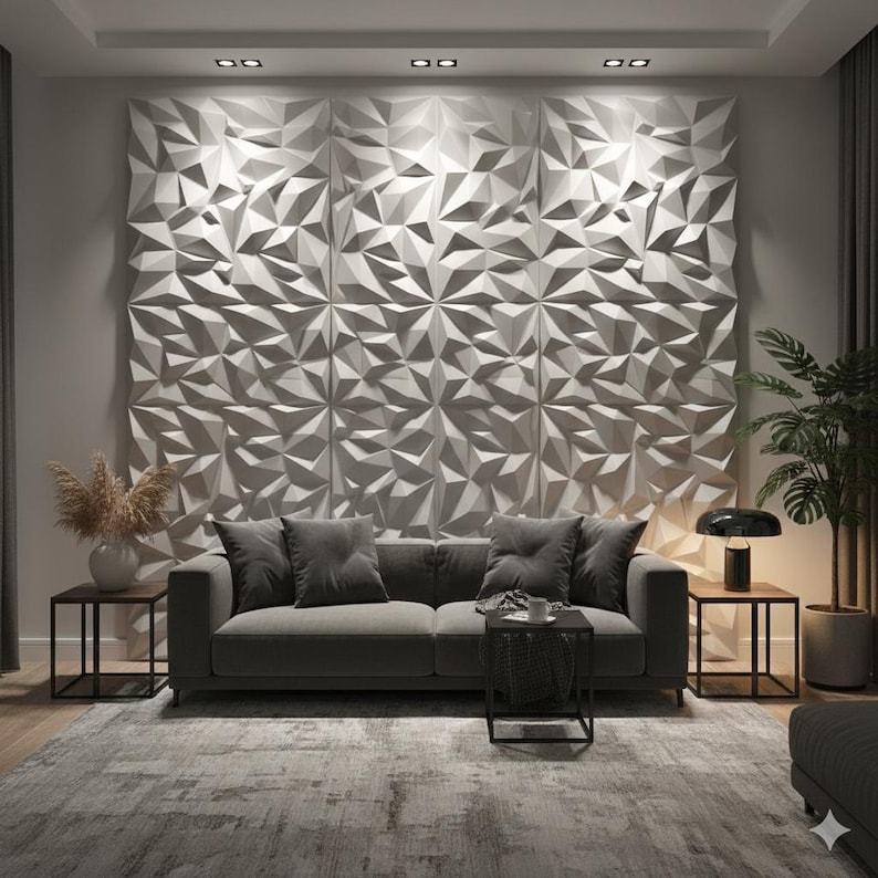 PVC 3D White Diamond Wall Panels – 25pcs Modular Geometric Backdrop for Events image 3