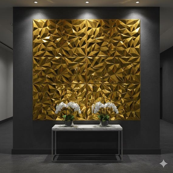 8ftx8ft PVC 3D Diamond Wall Panel Set – 25pcs Modular Geometric Backdrop for Events & Parties
