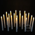 Set of 50 | 10″ Tall White Flickering Flameless Battery Operated LED Taper Candles