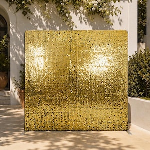 pre order-Gold/Black Sequin Shimmer Wall Backdrop | Double-Sided Photo Booth Panel