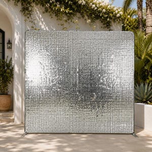 Fondo de pared con lentejuelas brillantes de doble cara / Panel para fotomatón dorado/plateado