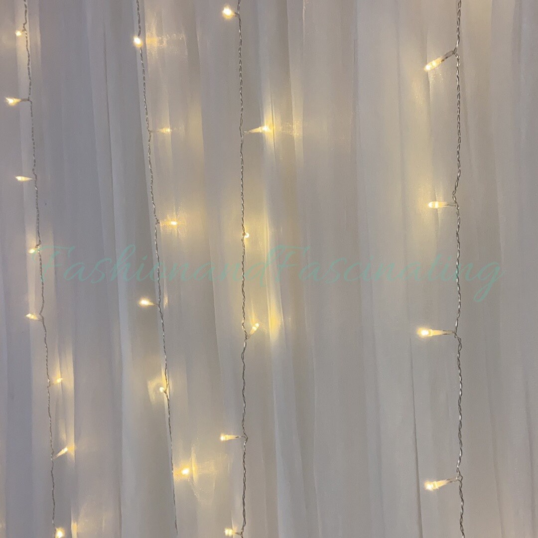 10ft White Yarn Backdrop With Lights, Pearly Layered Draping for ...