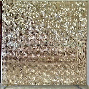 Big Sale 30% OFF!7*7FT 8*8FT LightGold | Clear Self-locking Based Diamond Sequin Wall