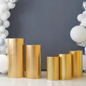 LOT DE 5 | 5 couvercles de cylindre en tissu métallique, couvercles de piédestal