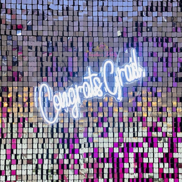 FINALSALE-26.4″ x 11″ LED Neon Sign “Congrats Grad” | Graduation Party Decor