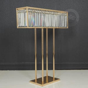 2 Pack | 36“ Tall Crystal Glass Pendant Flower Stand,Rectangular Flower Arrangement Rack