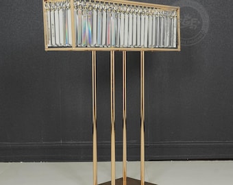 2 Pack | 36“ Tall Crystal Glass Pendant Flower Stand,Rectangular Flower Arrangement Rack
