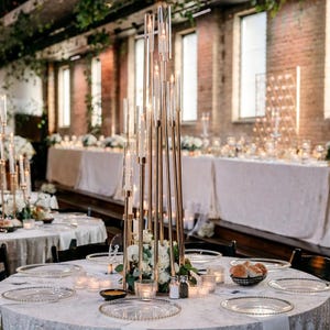 2 Pack 57″ Tall 12-Arm Cluster Candle Holder – Large Wedding Candelabra Table Centerpiece, Elegant Event Decor