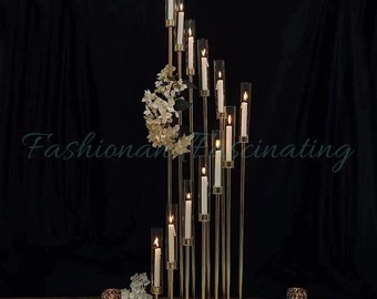 2 Pack | 57“ Tall 12 Arms Cluster Candle Holder,Wedding Centerpieces,Large Candle Arrangement